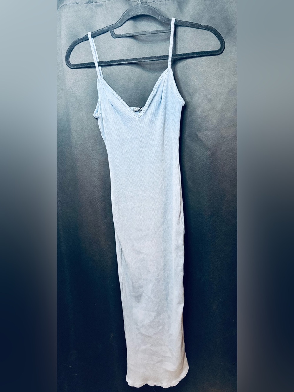 Light Blue Bodycon Dress with Spaghetti Straps